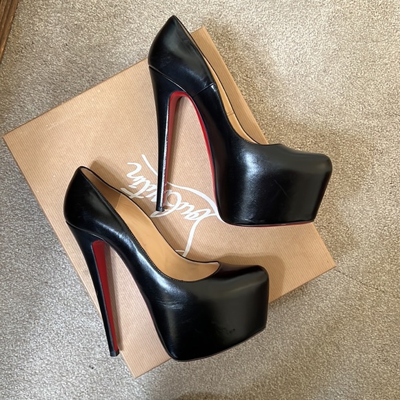 Christian Louboutin Black Daffodile 160mm Kid size 37 - Picture 5 of 16